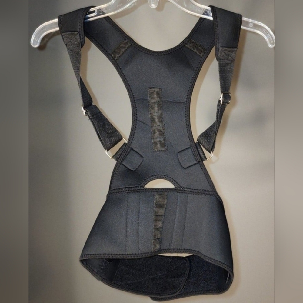Black Adjustable Posture Corrector Back Brace Siz… - image 2